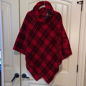 Women's Fleece Plaid Cape